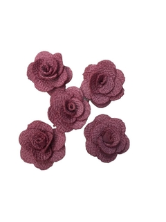 FLOR DE TECIDO ROSA SECO (3CM)- 5 UNIDADES