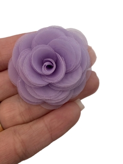 FLOR DELICADA EM VOAL LILAS (4,5CM) - UNIDADE