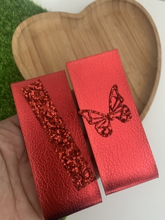 KIT PRÁTICO LAÇO LONITA DUPLO VERMELHO METALIZADO