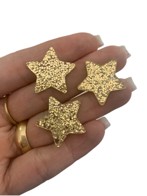 ESTRELA DOURADA EM ACRÍLICO (2,5CM)- 06 UNIDADES