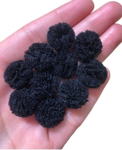 POMPOM MALHA PRETO (15MM)- 10 UNIDADES