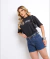 Short jeans escuro c/ cinto na internet
