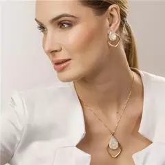 Madrepérola em Pastilhas Conjunto Gota Vazada Banho Ouro 18k na internet