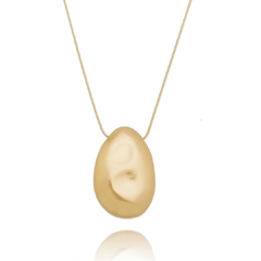 Colar Pingente Organic Fosco Banho Ouro 18k