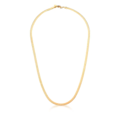 Colar em Malha Laminada Lisa 3mm Banho Ouro 18k