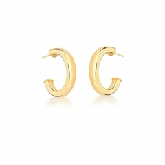 Brinco Meia Argola 3cm Tubo Banho Ouro 18k - loja online