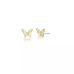 Brinco Borboleta Cravejada Banho Ouro 18k - loja online