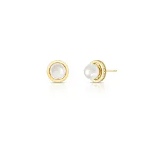 Brinco Redondo com Pérola e Zircônias Banho Ouro 18k na internet