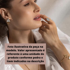 Sodalita Anel Geométrico Banho Ouro 18k (Ajustável) - loja online