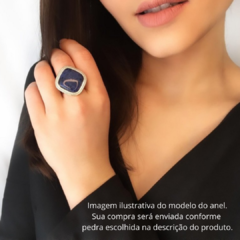 Madrepérola Anel Banho Ouro 18k e Ródio Branco (Ajustável) - loja online