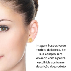 Olho de Tigre Brinco Gota Banho Ouro 18k - loja online