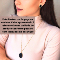Imagem do Olho de Tigre Conjunto Geométrico Banho Ouro 18k