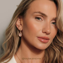 Quartzo Rosa Perolado Brinco Pêndulo Banho Ouro 18k na internet