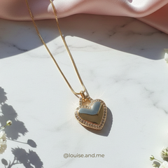Colar Pingente Coração com Zircônias Banho Ouro 18k - Semijoias Louise and Me