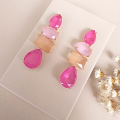 Conjunto Luxo Fusion Rosado Banho Ouro 18k na internet