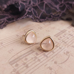Quartzo Rosa Brinco Gota Banho Ouro 18k na internet