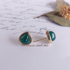 Ágata Verde Brinco Gota Banho Ouro 18k na internet