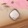 Madrepérola Anel Banho Ouro 18k e Ródio Branco (Ajustável)