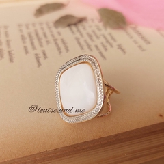 Madrepérola Anel Banho Ouro 18k e Ródio Branco (Ajustável) - comprar online