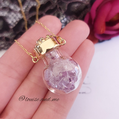 Ametista Colar Potinho Banho Ouro 18k - comprar online