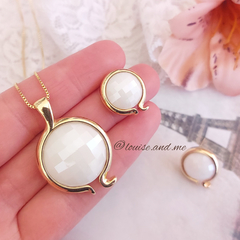 Porcelana Facetada Perolada Conjunto Banho Ouro 18k na internet