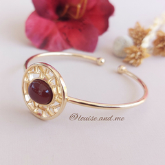 Ágata Vermelha Bracelete Vazado Banho Ouro - comprar online
