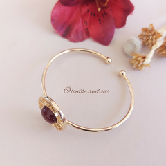 Ágata Vermelha Bracelete Vazado Banho Ouro na internet