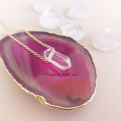 Cristal de Rocha Colar Prisma Banho Ouro 18k - loja online