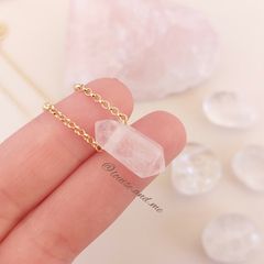 Quartzo Rosa Colar Prisma Banho Ouro 18k na internet