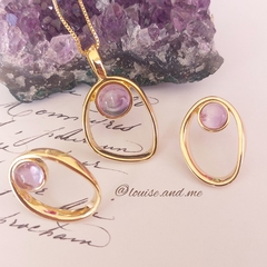 Ametista Conjunto Orgânico Banho Ouro 18k na internet