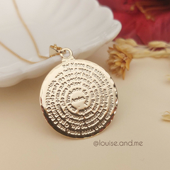 Colar Medalha Oração Pai Nosso Banho Ouro 18k