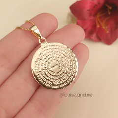Colar Medalha Oração Pai Nosso Banho Ouro 18k - comprar online