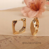 Brinco Argola Quadrada Lisa Banho Ouro 18k