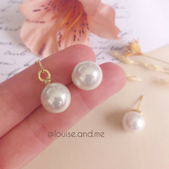 Conjunto Pérola Shell Branca Banho Ouro 18k - loja online