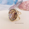 Abalone Anel Banho Ouro 18k (Ajustável)