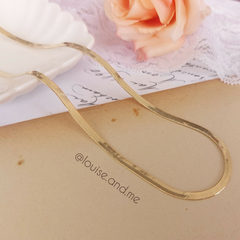 Imagem do Colar em Malha Laminada Lisa 3mm Banho Ouro 18k