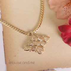 Corrente Pingente Cristais Banho Ouro 18k - loja online
