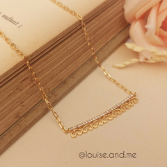 Colar Pingente Renda Cravejada Banho Ouro 18k - loja online