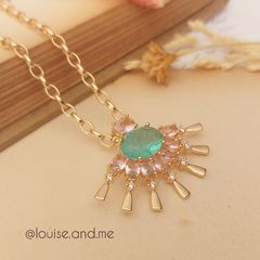 Conjunto Leque Cristais Banho Ouro 18k na internet