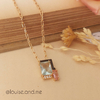 Colar Cristal Água Marinha Banho Ouro 18k