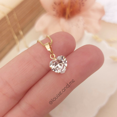 Colar Coração Ponto de Luz Banho Ouro 18k - comprar online