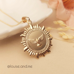Colar Medalha Divino Espírito Santo Banho Ouro 18k