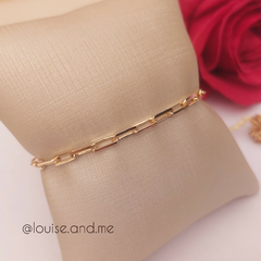 Pulseira Elos Retangulares Banho Ouro 18k na internet