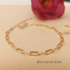 Pulseira Elos Retangulares Banho Ouro 18k