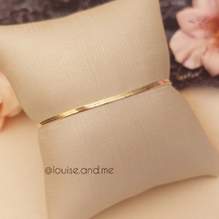 Pulseira Malha Laminada 2mm Banho Ouro 18k