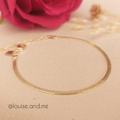 Pulseira Malha Laminada 2mm Banho Ouro 18k - Semijoias Louise and Me