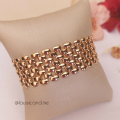 Pulseira Larga Banho Ouro 18k
