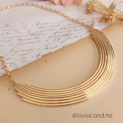 Colar Aro Texturizado Banho Ouro 18k