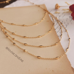 Colar 4 Voltas Banho Ouro 18k - loja online