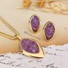 Ametista Fragmentada Conjunto Banho Ouro 18k
